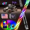 imageNilight 2PCS 4FT RGB LED Whip Light and 8 PCS Rock Lights Combo Remote ampamp App Control wDIY Chasing Patterns Stop Turn Reverse Safety Antenna Lighted Whips for ATV UTV4FT2PCS