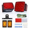 imageNilight 2PCS Square LED Trailer Light Kit Low Profile Submersible IP68 Stop Turn Tail Side Marker License Lamps for 12V Utility Boat Camper RV Trucks Marine SnowmobileTrailer Light Kit