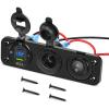 imageNilight 4 in 1 Charger Socket Panel Dual QC30 USB Charger with LED Voltmeter Display and Cigarette Lighter Socket and Power Cutoff SwitchAvoid Battery Drain Off Switch for UTV ATVBlack RedPD Type C  USB