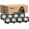 imageNilight 4Pcs LED Pods 4Inch 60W Triple Row Flood Spot Combo 6000LM Light Bar Driving Fog Lights Off Road Lighting for Trucks Pickup Golf Cart SUV ATV UTV 4x4 Van Camper Boat8 Pack