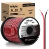 imageNilight 50FT 16AWG Copper Clad Aluminum Wire 162 Gauge Red Black CCA Electrical Cable 2 Conductor Parallel 12V24V DC Flexible Extension Cords for Car Audio Radio Speaker Amplifier16AWG100FT