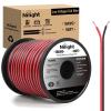imageNilight 50FT 16AWG Copper Clad Aluminum Wire 162 Gauge Red Black CCA Electrical Cable 2 Conductor Parallel 12V24V DC Flexible Extension Cords for Car Audio Radio Speaker Amplifier18AWG100FT