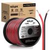 imageNilight 50FT 16AWG Copper Clad Aluminum Wire 162 Gauge Red Black CCA Electrical Cable 2 Conductor Parallel 12V24V DC Flexible Extension Cords for Car Audio Radio Speaker Amplifier12AWG50FT