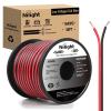 imageNilight 50FT 16AWG Copper Clad Aluminum Wire 162 Gauge Red Black CCA Electrical Cable 2 Conductor Parallel 12V24V DC Flexible Extension Cords for Car Audio Radio Speaker Amplifier16AWG50FT