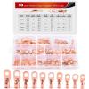 imageNilight 50pcs Heavy Duty Copper Wire Lugs 10types Battery Cable Closed Ends Bare Copper Eyelets Tubular Ring Battery Terminal Connectors Assortment Kit2 Years Warranty