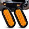 imageNilight 6 Inch Oval Amber LED Trailer Tail Lights 2PCS WFlush Mount Grommets Plugs IP67 Waterproof Turn Signals Lamp for 12V RV Camper Truck Jeep2Pcs Amber 10Led Lights