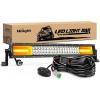 imageNilight 73003CA 22Inch 150W Double Row 15000LM 7D Flood Spot Combo Beam LED Light Bar22Inch White  Amber Lights