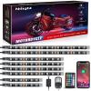 imageNilight 8PCS Motorcycle RGB Led Light Kit Waterproof MultiColor Atmosphere Lights Lamp with 4Key RF Wireless Remote for Harley Davidson Honda Kawasaki Suzuki 2 Years Warranty TL428Pcs RGB LED StripAPP