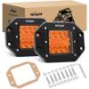 imageNilight Flush Mount LED Light Pods 2 PCS 42 W Amber Upgraded Spot Flood Combo Driving Fog Lights Off Road Lights Bumper LED Work Light for Truck SUV ATV UTV Pickup Van Boat TractorAmber Light