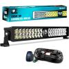 imageNilight LED Light Bar 22 Inch 37LED Dual Row Spot Flood Combo Night Vision Off Road Driving Lights ScrewLess w16AWG Rocker Switch Wiring Harness Kit for Truck ATV UTV22Inch 37Led Light Wiring Kit