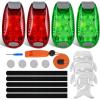 imageNilight LED Safety Light 4PCS Green Marine Navigation Bike Tail Lights Three Modes Waterproof Reflective Gear Clip On Flash Strobe Indicator Lamp for Night Boating Fishing Cycling Jogging3LED Safety LightRed Green