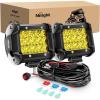 imageNilight Led Light Bar 2PCS 4 Inch 36W Amber Triple Row Spot LED Light Bar 3600LM Waterproof Led Off Road Lights with 16AWG Wiring Harness Kit2 Lead 2 Year Warranty