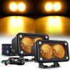 imageNilight Motorcycle Amber LED Pods 2 PCS 3 Inch 1070LM Flood Offroad Fog Driving Auxiliary Light w18AWG DT Wiring Harness Kit for ATV Truck Boat Tractor ForkliftAmber Led Pods Wiring harness
