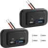 imageNilight Quick USB Outlet Socket 12V 24V Dual USBs Connector 5V 48A Car Outlets with Waterproof Cover Rotating Cap LED Light for Cars Trucks Motorcycle RVs Campers2Pcs USBPD Type C