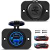 imageNilight Quick USB Outlet Socket 12V 24V Dual USBs Connector 5V 48A Car Outlets with Waterproof Cover Rotating Cap LED Light for Cars Trucks Motorcycle RVs Campers2PCS PDQC30
