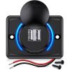 imageNilight Quick USB Outlet Socket 12V 24V Dual USBs Connector 5V 48A Car Outlets with Waterproof Cover Rotating Cap LED Light for Cars Trucks Motorcycle RVs CampersDual USB