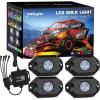 imageNilight RGB LED Rock Lights Kit 8 pods Underglow Neon Multicolor with Bluetooth App Control Music Mode IP68 Exterior Wheel Well Party Lamp for ATV UTV Golf Cart Truck Boat RVRGB Red  Green  Blue