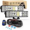 imageNilight Side Shooter LED Light Bar 2PCS 65 Inch 60W Flood Spot Beam Combo Fog Driving Pods 16AWG 5Pin Rocker Switch Wiring Harness Kit for Truck ATV UTV Boat60W Side Shooter Light  Wiring Harness