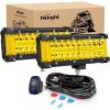 imageNilight Side Shooter LED Light Bar 2PCS 7 Inch Triple Row Spot Flood Combo Yellow Beam Pods with 5Pin Rocker Switch Wiring Harness Kit for Off Road Lighting on Truck SUV ATV UTVYellow Side Shooter Pods  Wiring