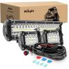imageNilight Side Shooter Light Bar 12Inch Triple Row Spot Flood Combo Work Off Road Lighting on Truck SUV ATV UTV12Inch lights  4Inch pods Wiring Harness