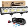 imageNilight Side Shooter Light Bar 12Inch Triple Row Spot Flood Combo Work Off Road Lighting on Truck SUV ATV UTV135Inch Side Shooter Light  Wiring harness