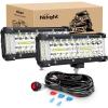 imageNilight Side Shooter Light Bar 7 Inch Triple Row Spot Flood Combo Work Off Road Lighting on Truck SUV ATV UTVSide Shooter Light  Wiring harness