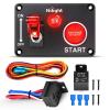 imageNilight Start Engine Button 12V DC 50A SPST on Off Momentary Switch Red Car Start Engine Button Stater Push Start Ignition Switch for Racing Sport Cars Trucks 2 Years WarrantyRed 2 in 1 Panel