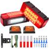 imageNilight TL20 2PCS Submersible Kit Low Profile Rectangular LED Stop Tail Turn Signal Side Marker Light on 12V RV Pickup Trucks Marine Boats Trailers 2 Years WarrantyRed White BlackHalo Glow Trailer Light