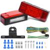 imageNilight TL20 2PCS Submersible Kit Low Profile Rectangular LED Stop Tail Turn Signal Side Marker Light on 12V RV Pickup Trucks Marine Boats Trailers 2 Years WarrantyRed White BlackTrailer Light