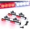 imageNilight Traffic Advisor Emergency Strobe Light Bar 2 In 1 17Inch 32LED 23 Flash Patterns Directional Safety Warning Lights with Cigar Lighter on Trucks Police Construction VehiclesRed Mix White