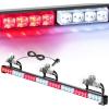 imageNilight Traffic Advisor Emergency Strobe Light Bar 35Inch 32LED 21 Flash Patterns Directional Safety Warning Lights with Cigar Lighter on Trucks Police Cars Construction VehiclesRed Mix White