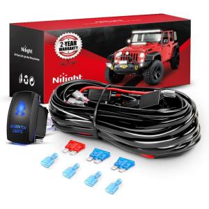 imageNilight  10013W NI WA 07 LED Light Bar Wiring Harness Kit SASQUATCH LIGHTS 12V 5Pin Rocker Laser On off Waterproof Switch Power Relay Blade Fuse2 Lead2 Years Warranty