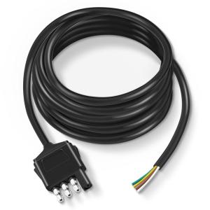 imageNilight  10039W 4 Pin Flat Trailer Wiring Harness Kit 18AWG 25Feet Male 4Feet Female WishboneStyle Wiring Harness Extension kit for Utility Boat Trailer LightsMale End Jacket Wiring Harness 10FT