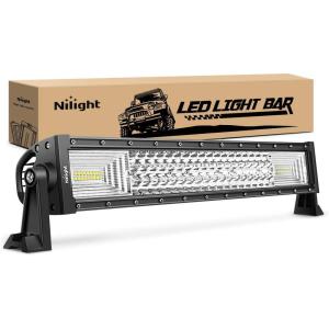 imageNilight  18016CA 22Inch 270W Triple Row 27000LM Flood Spot Combo Beam Led Bar Driving and Off Road Lights for Trucks and Boats 2 Years Warranty White