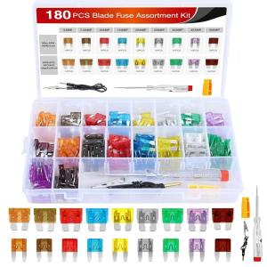 imageNilight  50016R 120 pcs Standard Fuse Assortment kit  5 75 10 15 20 25 30 AMP  Regular APRATO OpenATC Blade Fuses for Cars Trucks BoatsAutomotives2 Years Warranty180PCS 2 Style Fuses wCircuit Tester