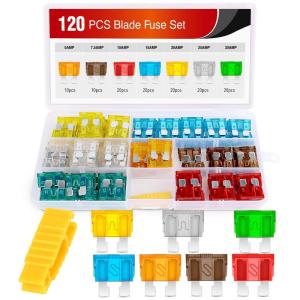 imageNilight  50016R 120 pcs Standard Fuse Assortment kit  5 75 10 15 20 25 30 AMP  Regular APRATO OpenATC Blade Fuses for Cars Trucks BoatsAutomotives2 Years Warranty120PCS Standard Fuses