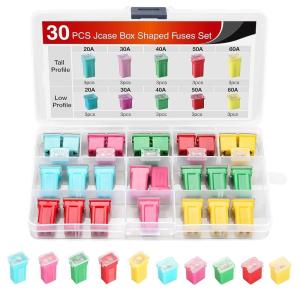 imageNilight  50018R 240pcs Standard and Mini Blade Fuses Set5A 75A 10A 15A 20A 25A 30A ATC APR ATO ATS Standard and ATM APM Mini Automotive Blade Fuse Assortment Kit BlackSliverPinkGreen30PCS Jcase Box Fuses