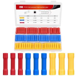imageNilight  50027R 250 PCS Heat Shrink Spade Connectors Quick Disconnect Wire Connectors Electrical Spade Terminals Heat Shrink Fully Insulated Male and Female Wire Spade Connectors2 Years Warranty200PCS Insulated Butt Connectors