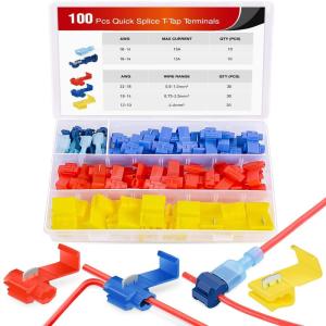 imageNilight  50036R Closed End Crimp Terminal 300 pcs 221616141210 Gauge Nylon Wire Connector Kit2 Years Warranty100Pcs Snap Wire Connector