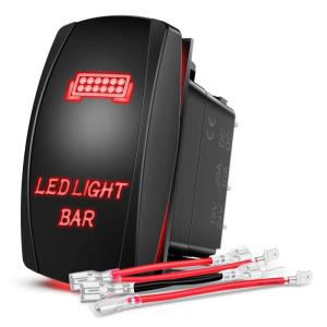 imageNilight  90001B LED Light Bar Rocker Switch 5Pin Laser OnOff LED Light 20A12V 10A24V Switch Jumper Wires Set for Jeep Boat Trucks2 Years WarrantyBlueRed