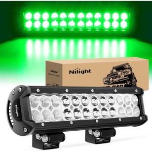 imageNilight  NI06A72W 12Inch 72W Spot Flood Combo Led Light Bar Off Road Lights Boat Lights Fog Light Driving Lights LED Work Light for Trucks 2 Years Warranty WhiteGreen