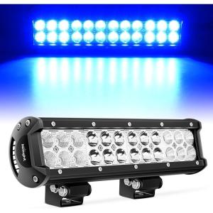 imageNilight  NI06A72W 12Inch 72W Spot Flood Combo Led Light Bar Off Road Lights Boat Lights Fog Light Driving Lights LED Work Light for Trucks 2 Years Warranty WhiteBlue