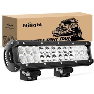 imageNilight  NI06A72W 12Inch 72W Spot Flood Combo Led Light Bar Off Road Lights Boat Lights Fog Light Driving Lights LED Work Light for Trucks 2 Years Warranty WhiteWhite