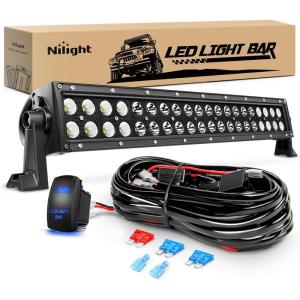 imageNilight  ZH410 32Inch 180W Curved LED Light Bar Work Light Spot Flood Combo Offroad Driving Lights with 16AWG Wiring Harness Kit 2 Year Warranty22Inch 120W Light Wiring Harness