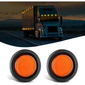 imageNilight 10 PCS 34 Inch Round Mini LED Clearance Light LED Front Rear Side Marker Indicator Light Bullet Marker Light for Truck RV Car Bus Trailer Van Caravan Boat 12V RedAmberAmber 2cs