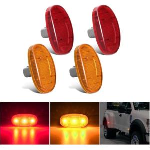 imageNilight 10 PCS Amber Red 38 Inch 6 LED Side Marker Front Rear Indicator Clearance Lamp for 12V Truck Trailer RV Cab Boat Bus LorryAmberRed F250 350 450 550 20112022