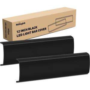 imageNilight 12 Inch LED Light Bar Cover 2 PCS Black Protective Covers Durable Polycarbonate Lens Waterproof Dustproof ScratchProof for DoubleRow Lights Off Road Driving Lighting