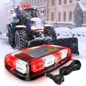 imageNilight 12 Inch Roof Top Strobe Lights 48LED Hazard Light Emergency Safety Warning LED Flashing Bar Magnetic Mount 12V 24V Cars Trucks Tractors Snow Plows Construction VehiclesRed Mix White