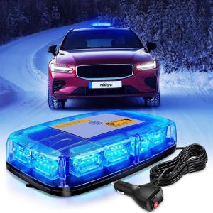 imageNilight 12 Inch Roof Top Strobe Lights 48LED Hazard Light Emergency Safety Warning LED Flashing Bar Magnetic Mount 12V 24V Cars Trucks Tractors Snow Plows Construction VehiclesBlue