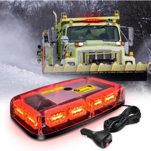 imageNilight 12 Inch Roof Top Strobe Lights 48LED Hazard Light Emergency Safety Warning LED Flashing Bar Magnetic Mount 12V 24V Cars Trucks Tractors Snow Plows Construction VehiclesRed
